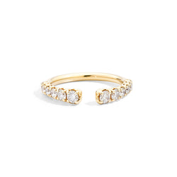 Anniversary More Open graduated ring 18 kt yellow gold and natural brilliant-cut diamonds