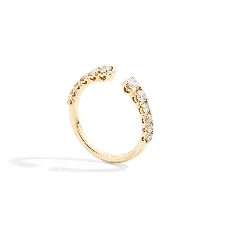 Anniversary More Open graduated ring 18 kt yellow gold and natural brilliant-cut diamonds