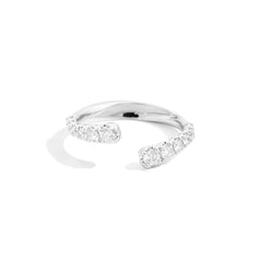 Anniversary More Open asymmetrical graduated ring 18 kt white gold and natural brilliant-cut diamonds
