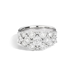 ANNIVERSARY Graduated pavé ring 18 Kt white gold and diamonds