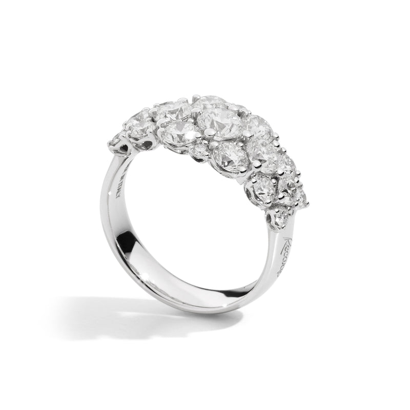 ANNIVERSARY Graduated pavé ring 18 Kt white gold and diamonds
