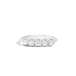 ANNIVERSARY 5-stone wedding ring 18 Kt white gold and diamonds