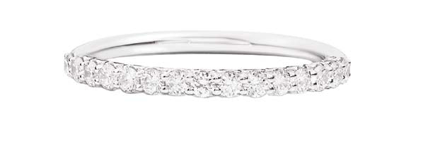 ANNIVERSARY Half-circle wedding ring 18 Kt white gold and diamonds