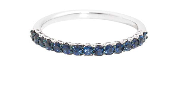 ANNIVERSARY Half-circle wedding ring 18 kt white gold and sapphires