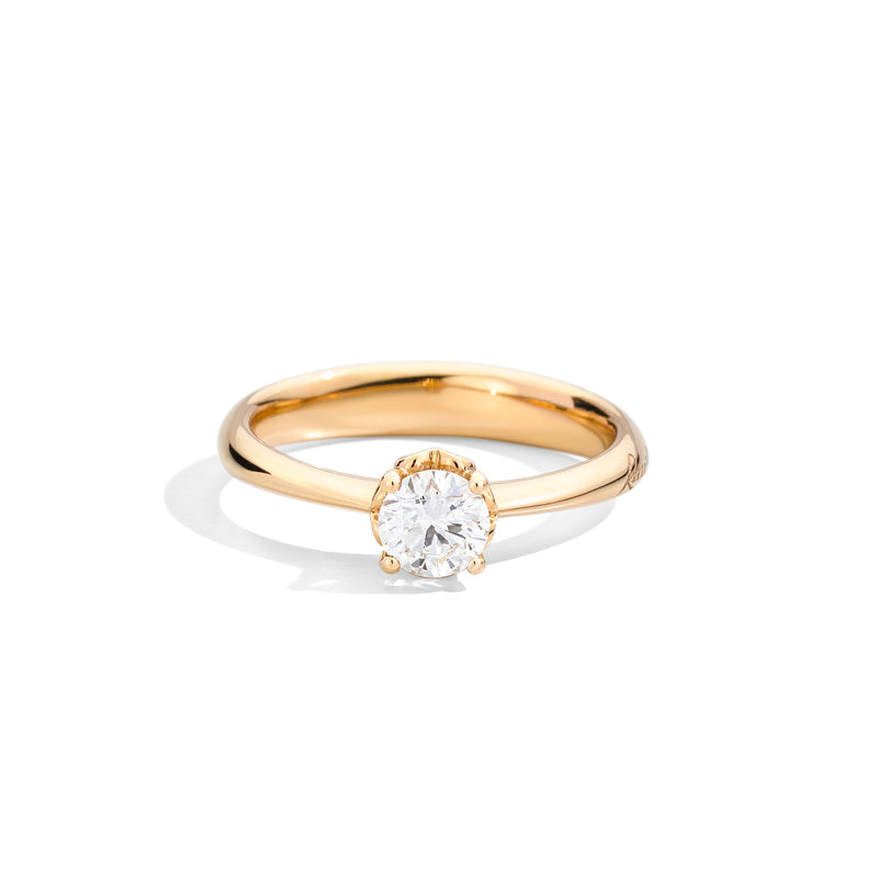 ANNIVERSARY solitaire ring 18 Kt yellow gold and diamond