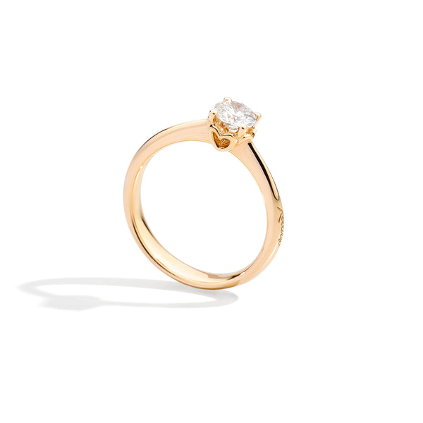 ANNIVERSARY solitaire ring 18 Kt yellow gold and diamond