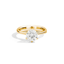 ANNIVERSARY Six-prong solitaire ring, 18 kt yellow gold and diamond