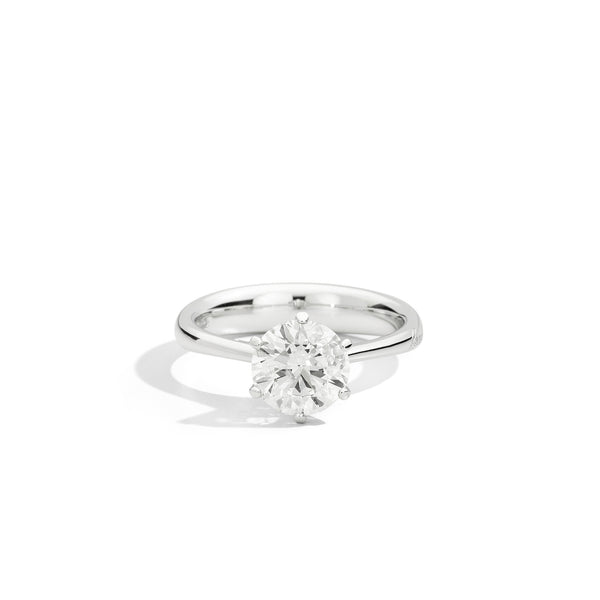 ANNIVERSARY Six-prong solitaire ring, 18 kt white gold and diamond