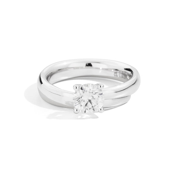 ETERNITY solitaire ring 18 Kt white gold and diamond