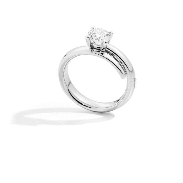 ETERNITY solitaire ring 18 Kt white gold and diamond