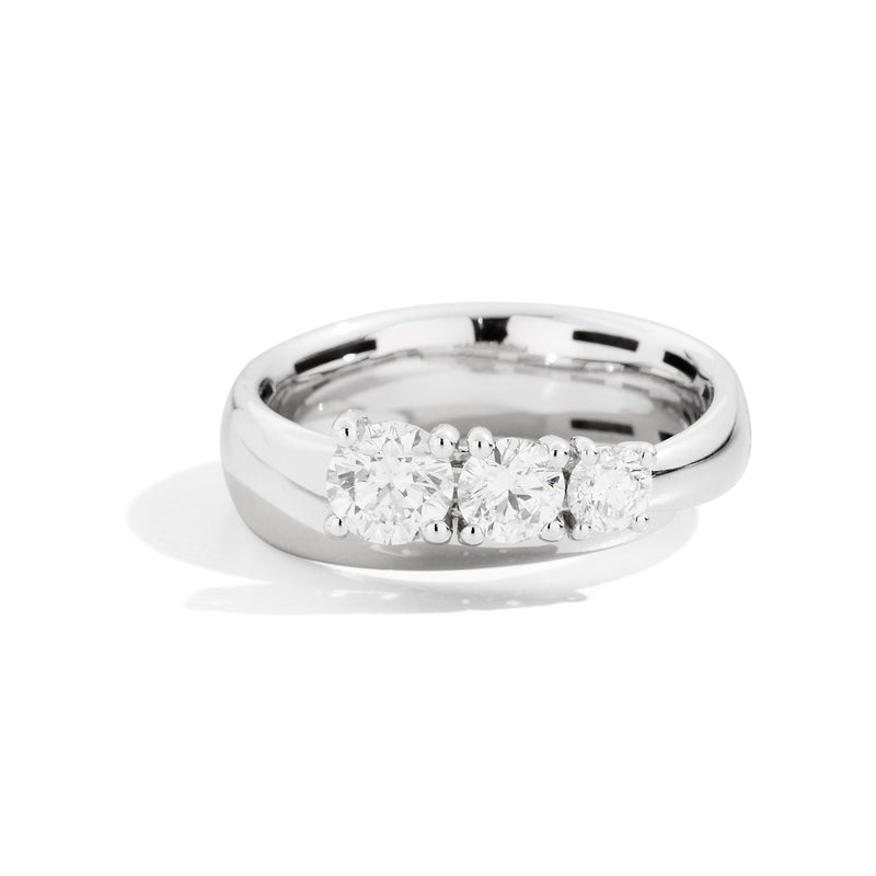 ETERNITY Trilogy ring 18 Kt white gold and diamonds