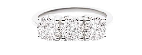NODO D’AMORE Trilogy ring 18 Kt white gold and diamonds