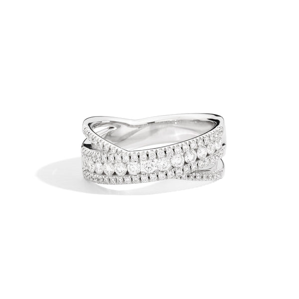 DECÒ Band ring 18 Kt white gold and diamonds 0.64ct