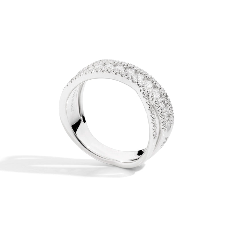 DECÒ Band ring 18 Kt white gold and diamonds 0.64ct