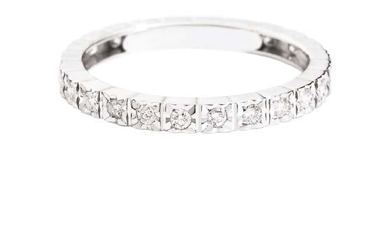 FACE CUBE Eternity ring 18 Kt white gold and diamonds