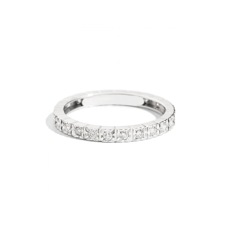 FACE CUBE Eternity ring 18 Kt white gold and diamonds