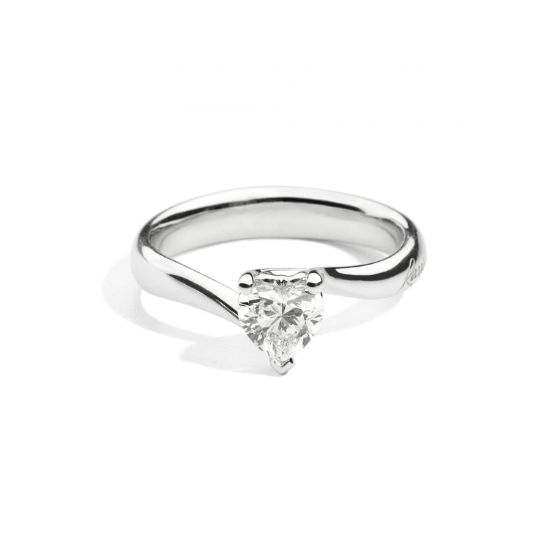 ANNIVERSARY LOVE Valentin solitaire ring 18 Kt white gold and brilliant-cut heart-shaped diamond