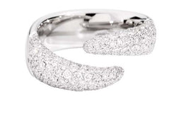 ETERNITY ROYAL Contrarié ring 18 Kt white gold and full pavé diamonds 1.55ct