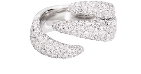 ETERNITY ROYAL Contrarié ring 18 Kt white gold and full pavé diamonds 2.00ct