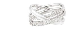 MELODY Triple band ring, 18 kt white gold and diamonds 0.61ct