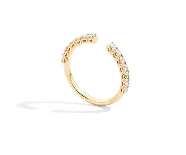 Anniversary More Open linear ring 18 kt yellow gold and natural brilliant-cut diamonds