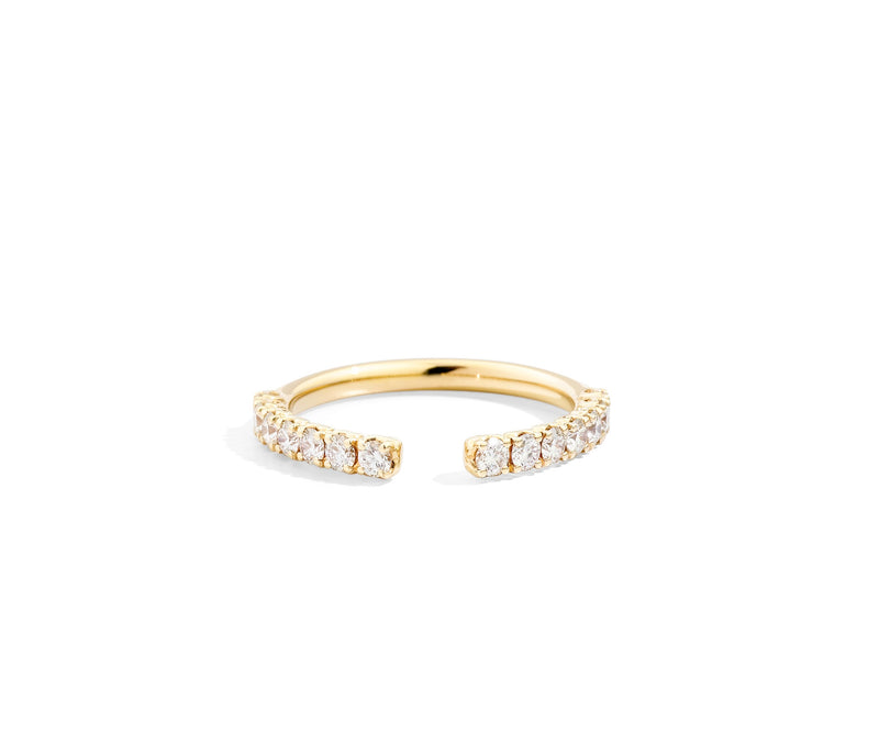 Anniversary More Open linear ring 18 kt yellow gold and natural brilliant-cut diamonds