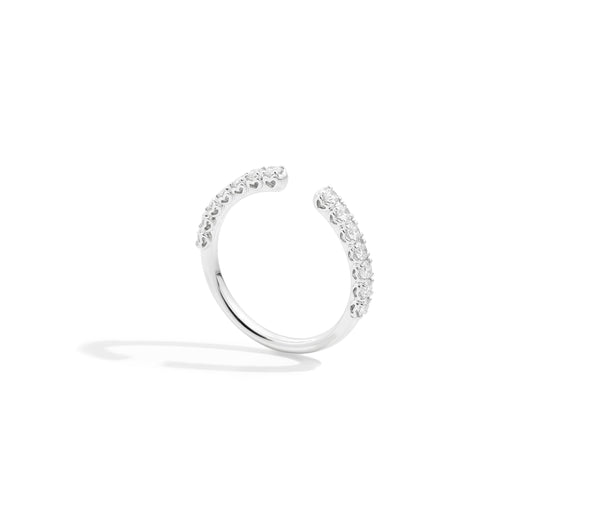 Anniversary More Open linear ring 18 kt white gold and natural brilliant-cut diamonds