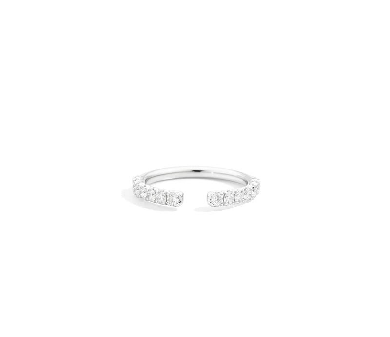 Anniversary More Open linear ring 18 kt white gold and natural brilliant-cut diamonds