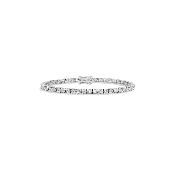 MARIA TERESA Square pronged tennis bracelet 18 Kt white gold and diamond