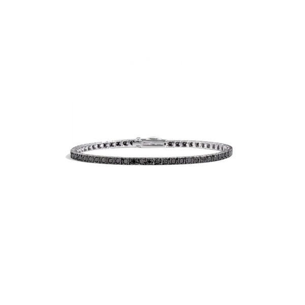 FACE CUBE Tennis bracelet 18 Kt white gold and black diamonds