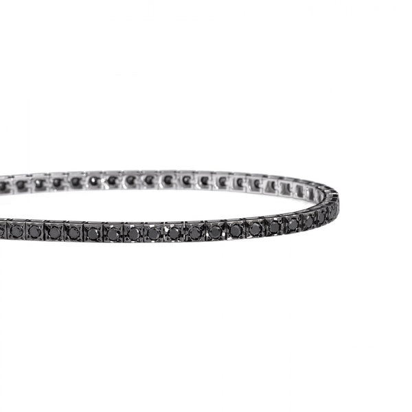 FACE CUBE Tennis bracelet 18 Kt white gold and black diamonds