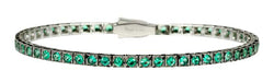 FACE CUBE Tennis bracelet 18 Kt white gold and emeralds