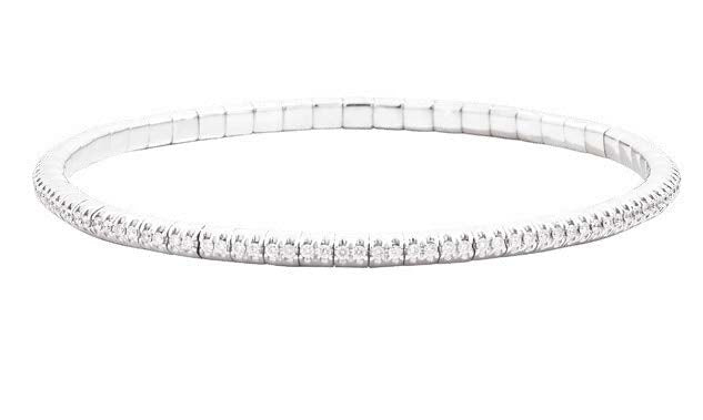 TENNIS DOUBLE SPRING bracelet tennis 18 kt white gold and diamonds