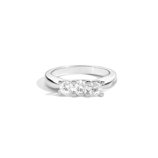 MARIA TERESA Trilogy ring 18 Kt white gold and diamonds