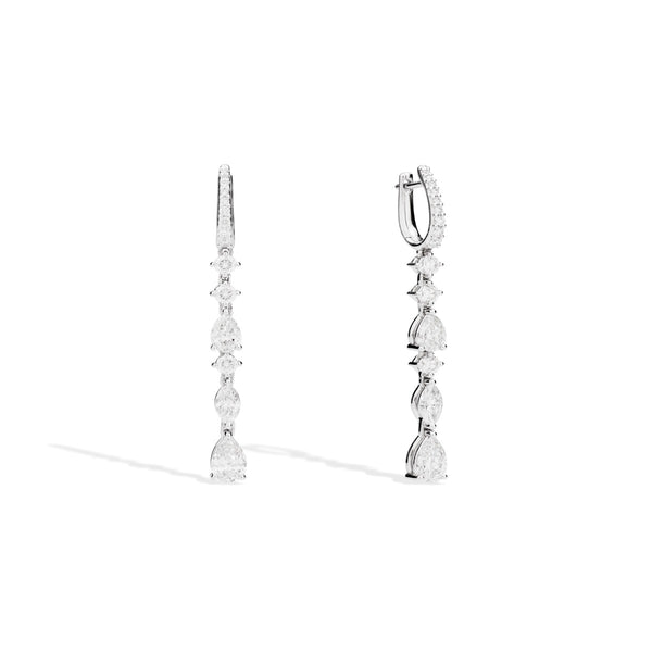 BLUE CARPET drop earrings 18 kt white gold and brillant-cut, pear-cut and navette-cut diamonds 3.67ct