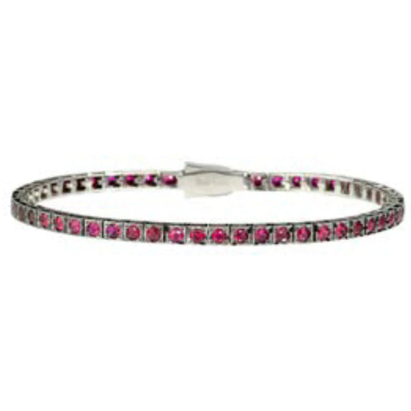 FACE CUBE Tennis bracelet 18 Kt white gold and rubies