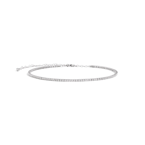 FACE CUBE Tennis choker 18 Kt white gold and diamonds