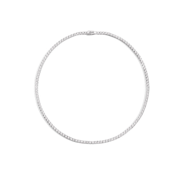 FACE CUBE Tennis necklace 18 kt white gold and diamonds