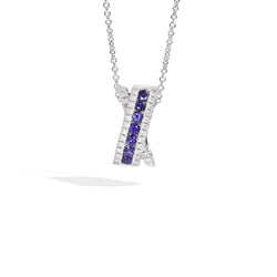 DECÒ Necklace 18 Kt white gold, diamonds and sapphires