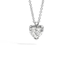 ANNIVERSARY LOVE Solitaire necklace 18 Kt white gold and brilliant-cut heart-shaped diamond