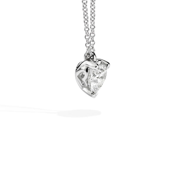 ANNIVERSARY LOVE Solitaire necklace 18 Kt white gold and brilliant-cut heart-shaped diamond