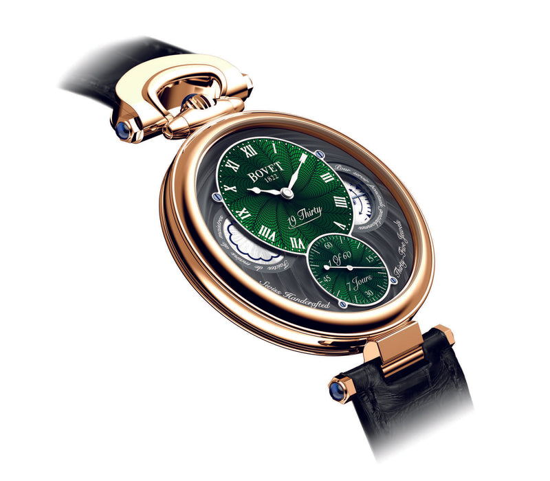19 Thirty Green Guilloché Red Gold