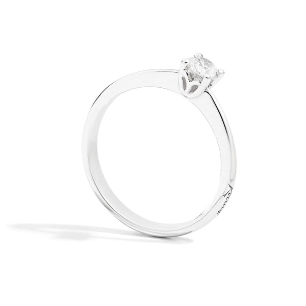 MAFALDA Solitaire ring 18 Kt white gold and diamond