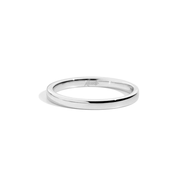 Anniversary wedding ring 18 kt white gold and inner diamond 2.40 mm