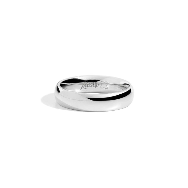 Classic wedding ring 18 kt white gold and inner diamond 4.30 mm