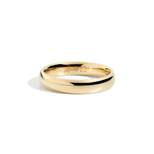 Classic wedding ring 18 kt yellow gold and inner diamond 4.30 mm