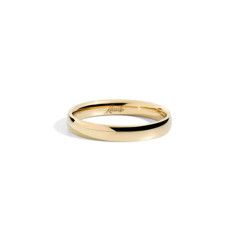Classic wedding ring 18 kt yellow gold and inner diamond 3.40 mm