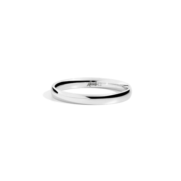 Classic wedding ring 18 kt white gold and inner diamond 2.70 mm