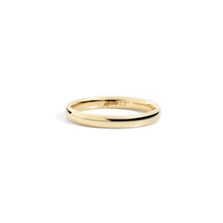 Classic wedding ring 18 kt yellow gold and inner diamond 2.70 mm