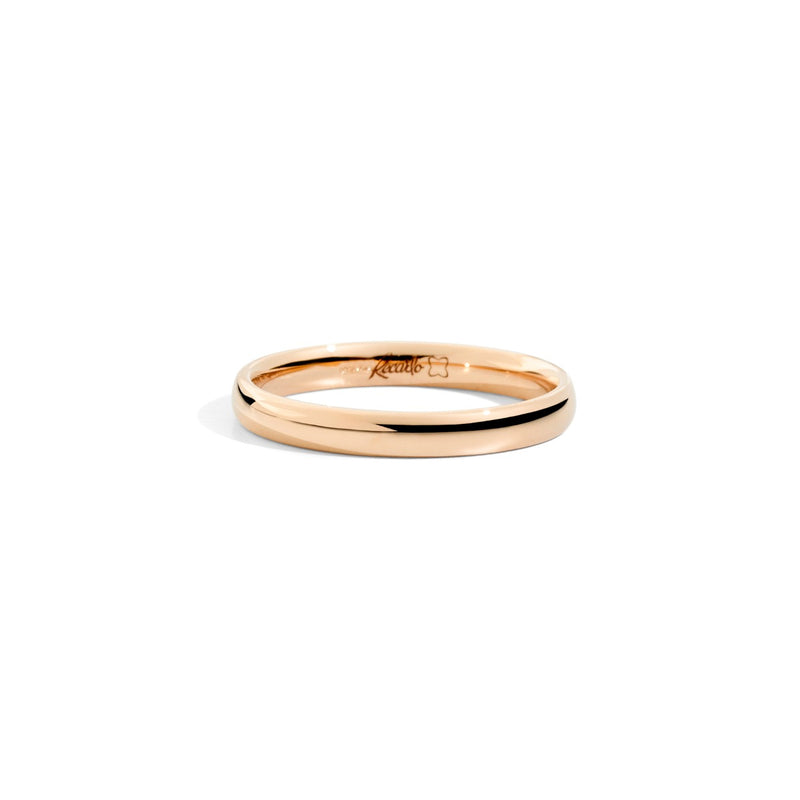 Classic wedding ring 18 kt pink gold and inner diamond 2.70 mm